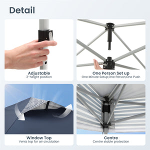 10'x10' Pop Up Canopy Tent with Sidewall 4 in 1 Outdoor Gazebo