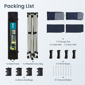 10'x10' Pop Up Canopy Tent with Sidewall 4 in 1 Outdoor Gazebo