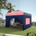 Phi Villa 10’ x 10’ Pop Up Canopy Tent with Sidewall 4 in 1 Outdoor Patio Gazebo