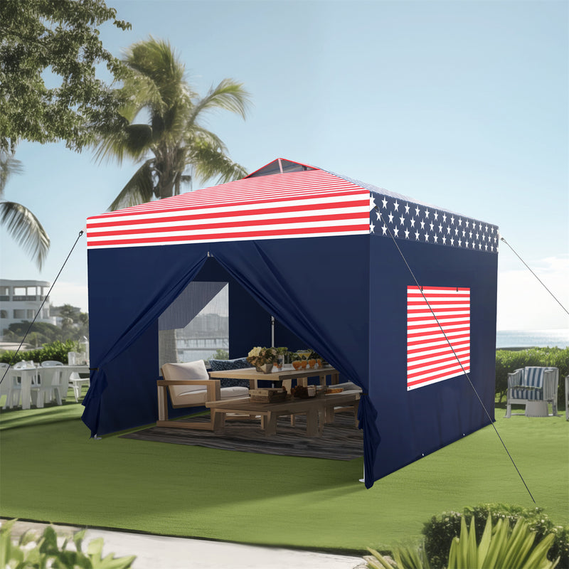 Phi Villa 10’ x 10’ Pop Up Canopy Tent with Sidewall 4 in 1 Outdoor Patio Gazebo