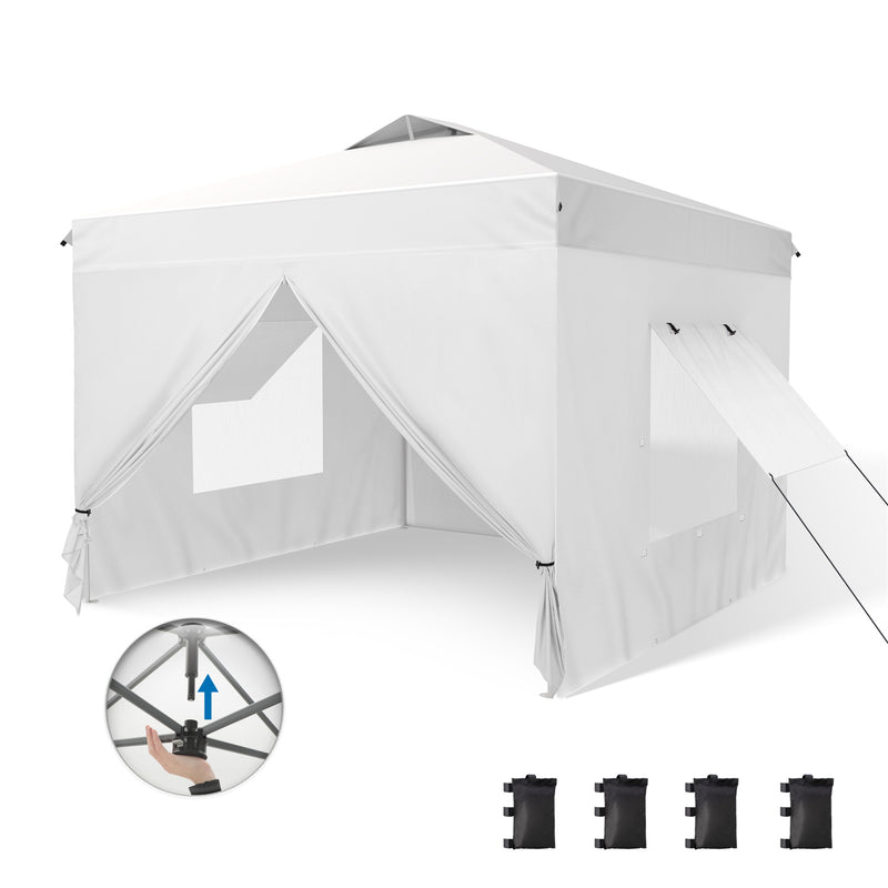 Phi Villa 10’ x 10’ Pop Up Canopy Tent with Sidewall 4 in 1 Outdoor Patio Gazebo