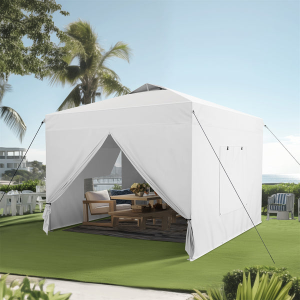 10'x10' Pop Up Canopy Tent with Sidewall 4 in 1 Outdoor Gazebo