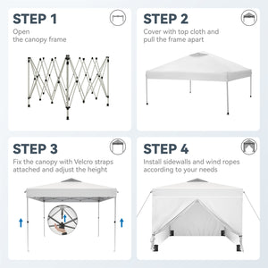 10'x10' Pop Up Canopy Tent with Sidewall 4 in 1 Outdoor Gazebo