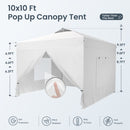 Phi Villa 10’ x 10’ Pop Up Canopy Tent with Sidewall 4 in 1 Outdoor Patio Gazebo