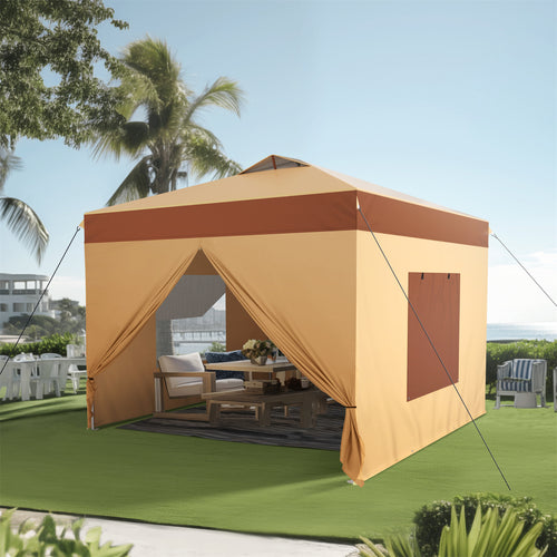 10'x10' Pop Up Canopy Tent with Sidewall 4 in 1 Outdoor Gazebo