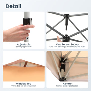 10'x10' Pop Up Canopy Tent with Sidewall 4 in 1 Outdoor Gazebo