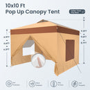 Phi Villa 10’ x 10’ Pop Up Canopy Tent with Sidewall 4 in 1 Outdoor Patio Gazebo