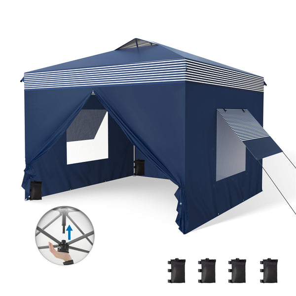 10'x10' Pop Up Canopy Tent with Sidewall 4 in 1 Outdoor Gazebo