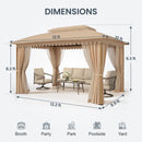 PHI VILLA 10’x13’ Patio Affordable Gazebo with Mosquito Net