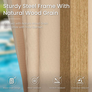 10'x13' Patio Affordable Wood Grain Gazebo with Mosquito Net