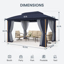 PHI VILLA 10’x13’ Patio Affordable Gazebo with Mosquito Net
