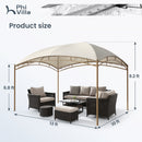 PHI VILLA 10’x13’ Patio Curved Gazebo Outdoor Arc Top Canopy