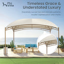 PHI VILLA 10’x13’ Patio Curved Gazebo Outdoor Arc Top Canopy