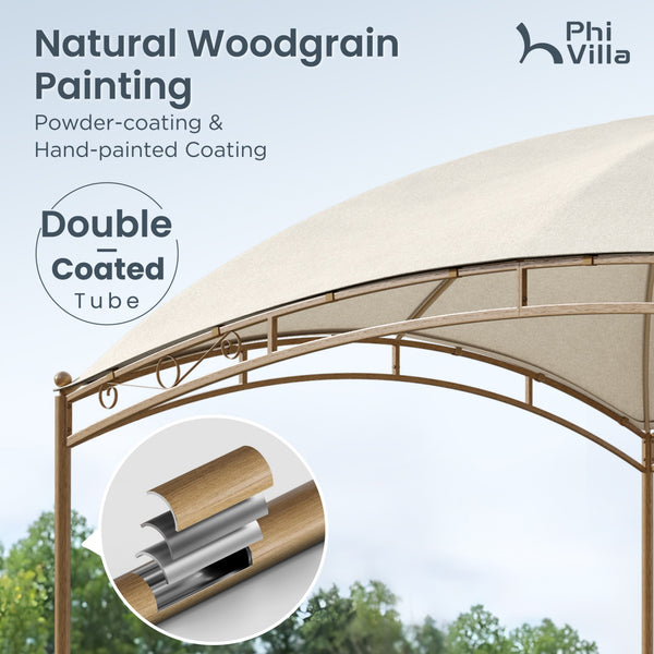 10'x13' Garden Curved Gazebo Outdoor Arc Top Canopy