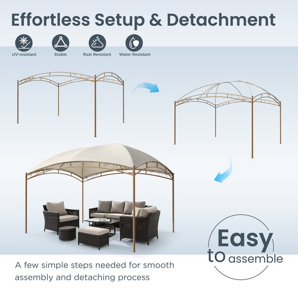 10'x13' Garden Curved Gazebo Outdoor Arc Top Canopy