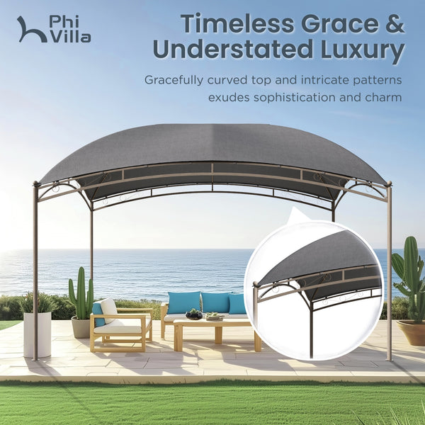 10'x13' Garden Curved Gazebo Outdoor Arc Top Canopy