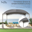 PHI VILLA 10’x13’ Patio Curved Gazebo Outdoor Arc Top Canopy