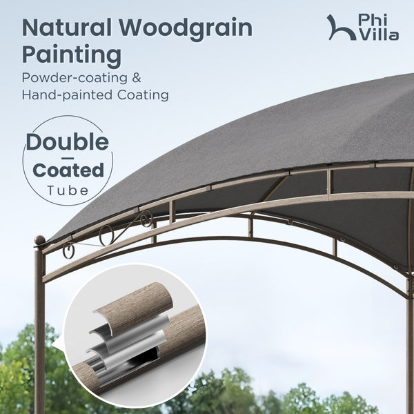 10'x13' Garden Curved Gazebo Outdoor Arc Top Canopy