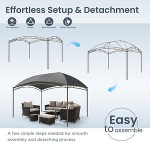 10'x13' Garden Curved Gazebo Outdoor Arc Top Canopy