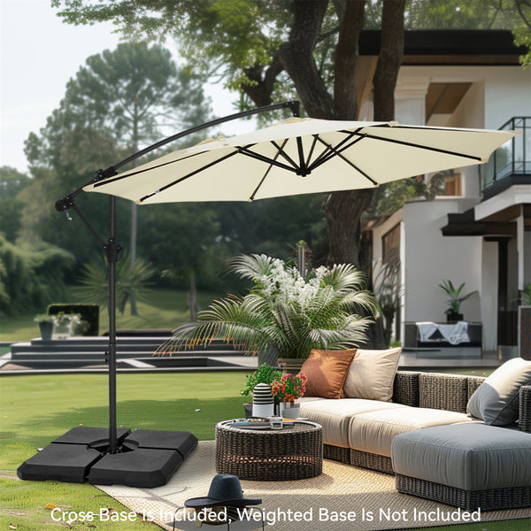 10ft Banana Parasol Umbrella Outdoor Offset Umbrella