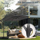 PHI VILLA 10ft Banana Parasol Umbrella Outdoor Offset Umbrella