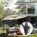 PHI VILLA 10ft Banana Parasol Umbrella Outdoor Offset Umbrella