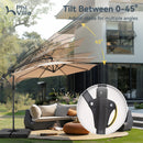 PHI VILLA 10ft Banana Parasol Umbrella Outdoor Offset Umbrella