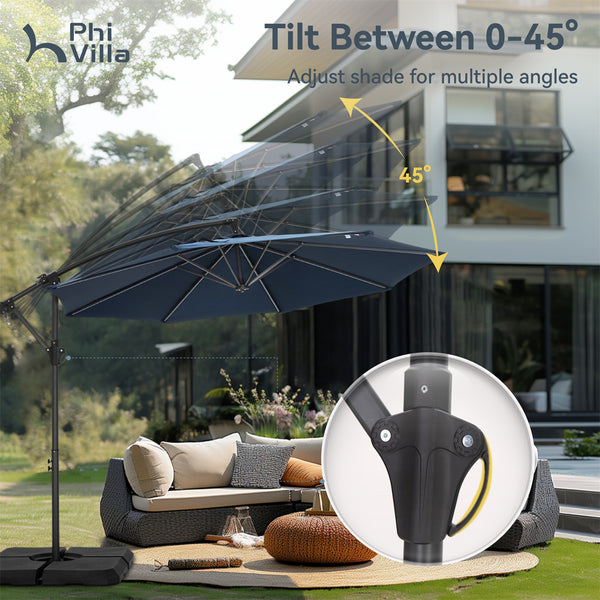 10ft Banana Parasol Umbrella Outdoor Offset Umbrella 10ft Banana Parasol Umbrella Outdoor Offset Umbrella