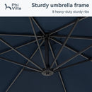 PHI VILLA 10ft Banana Parasol Umbrella Outdoor Offset Umbrella