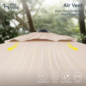 Square Cantilever Patio Umbrella - 360° Rotation and 7-Tilt Adjustable