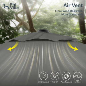 Square Cantilever Patio Umbrella - 360° Rotation and 7-Tilt Adjustable