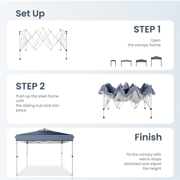 10'x10' Pop Up Portable Canopy Tent with Wheeled Bag