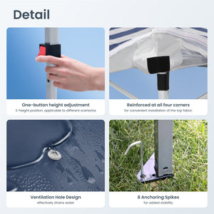 10'x10' Pop Up Portable Canopy Tent with Wheeled Bag