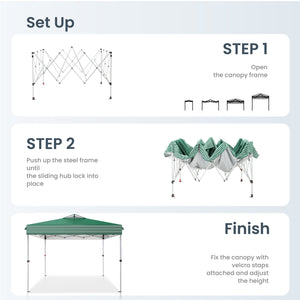 10'x10' Pop Up Portable Canopy Tent with Wheeled Bag