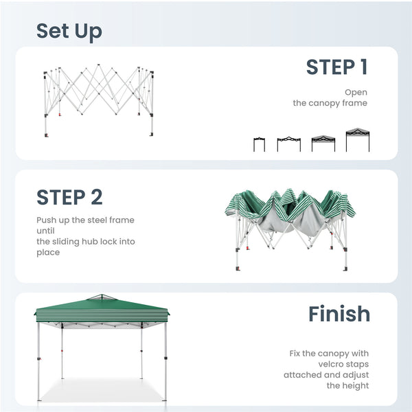 10'x10' Pop Up Portable Canopy Tent with Wheeled Bag