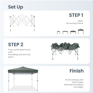 10'x10' Pop Up Portable Canopy Tent with Wheeled Bag