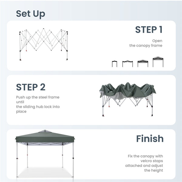 10'x10' Pop Up Portable Canopy Tent with Wheeled Bag