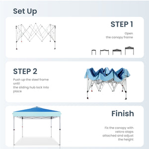 10'x10' Pop Up Portable Canopy Tent with Wheeled Bag