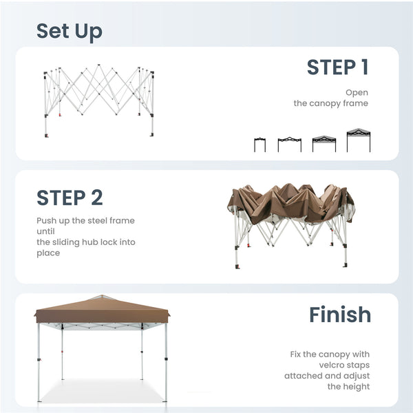 10'x10' Pop Up Portable Canopy Tent with Wheeled Bag