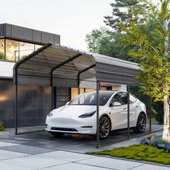 Multi-Sized 1 Car Metal Carport with Sides