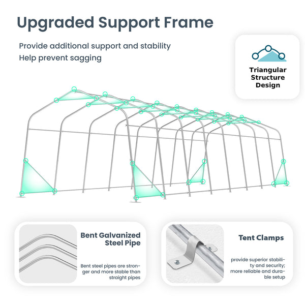 Multi-Sized PE Storage Tent for Vehicles and Farm