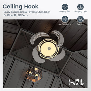 14'x20' Outdoor Hardtop Gazebo with Galvanized Steel Roof and Mosquito Net