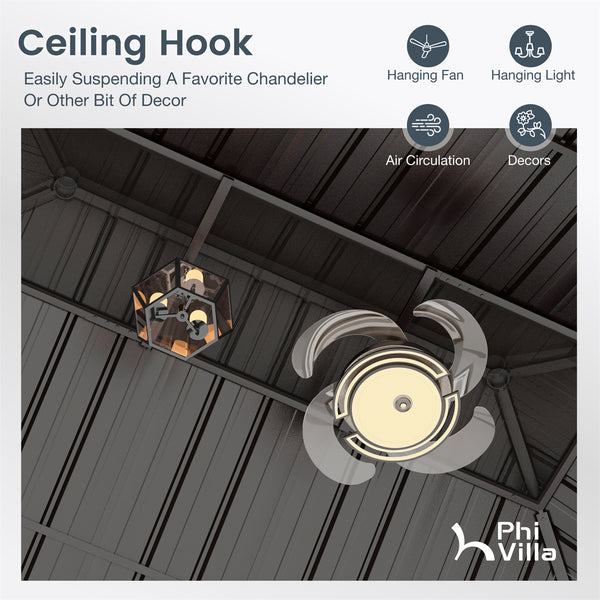 14'x20' Outdoor Hardtop Gazebo with Galvanized Steel Roof and Mosquito Net