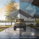 12X20ft PE Carport Height Adjustable Car Storage