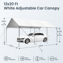 12X20ft PE Carport Height Adjustable Car Storage