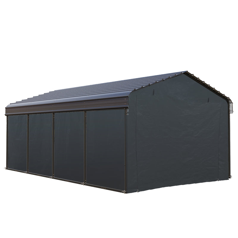 PHI VILLA Deluxe Heavy Duty Metal Outdoor Carport Canopy Multi-use Car Garage Shelter