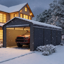 Multi-Sized 1 Car Metal Carport with Sides