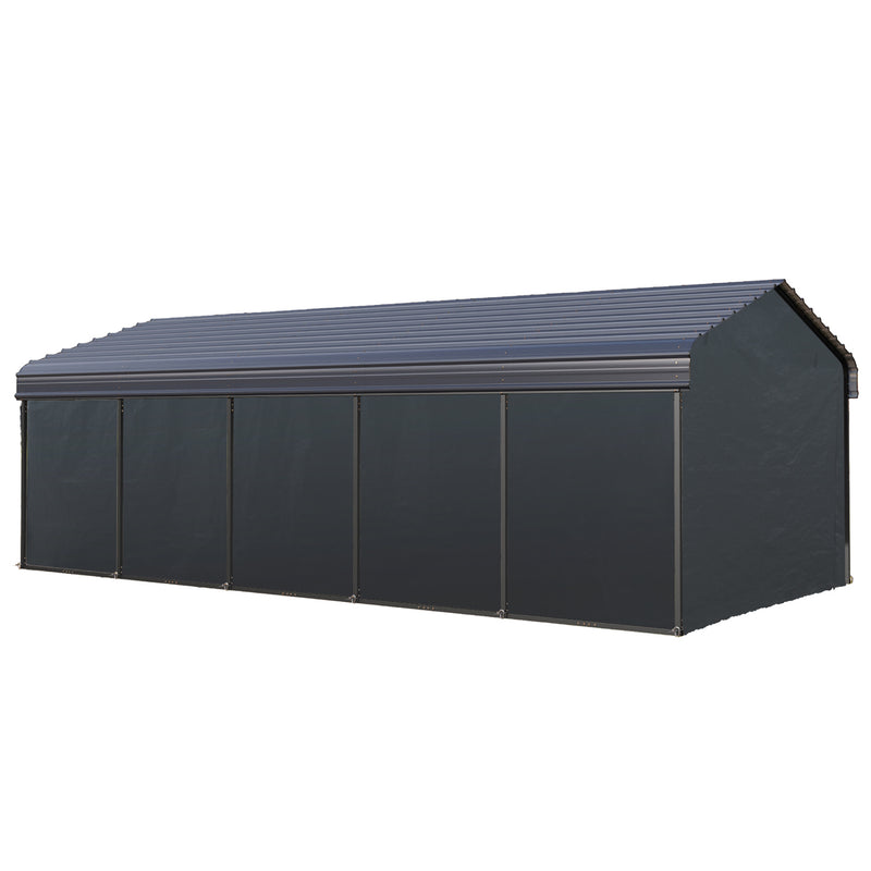 PHI VILLA Deluxe Heavy Duty Metal Outdoor Carport Canopy Multi-use Car Garage Shelter