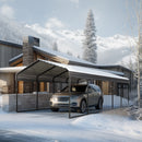 Multi-Sized 1 Car Metal Carport with Sides