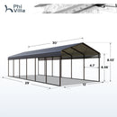 12x30ft 2 Car Metal Carports